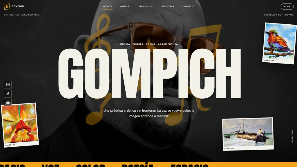 Página principal del portafolio de Gompich